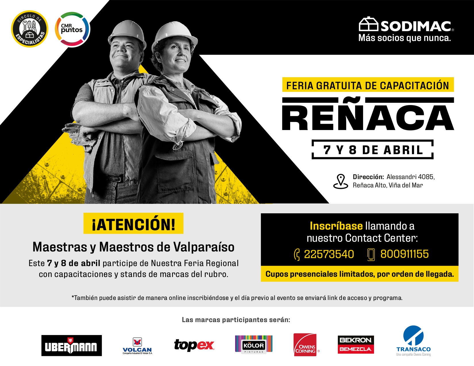 feria gratuita de capacitación reñaca 7 y 8 de abril